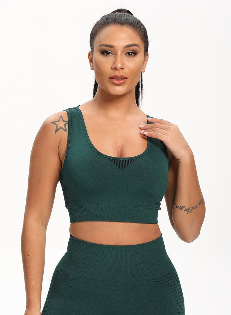 Solid Push-up Women Running Sports Bra