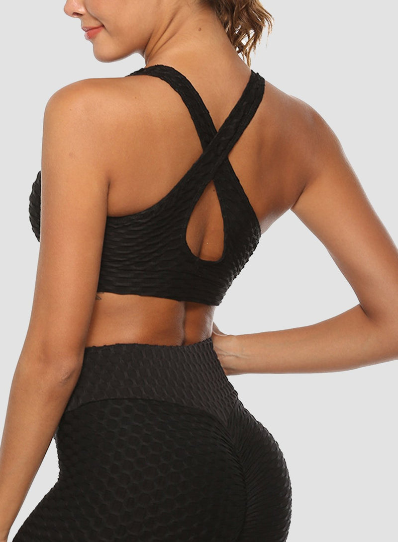 Criss-cross Straps Breathable Textured Top