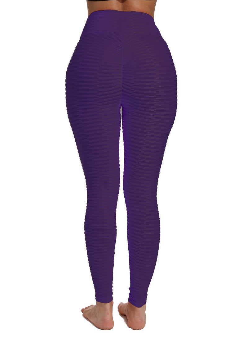 Fitness Textured Running Power Flex Leggings-JustFittoo