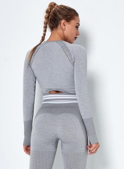 Fittoo Women Gym Vital Seamless Long Sleeve Crop Top