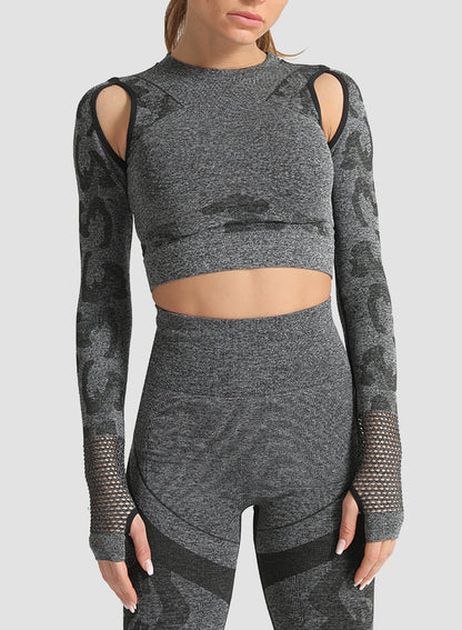 Breathable Camo Bare Shoulder Top