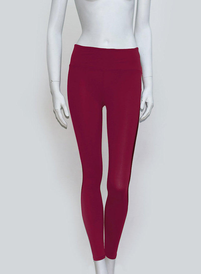 Women High Waist Leather Split Sports Leggings-JustFittoo