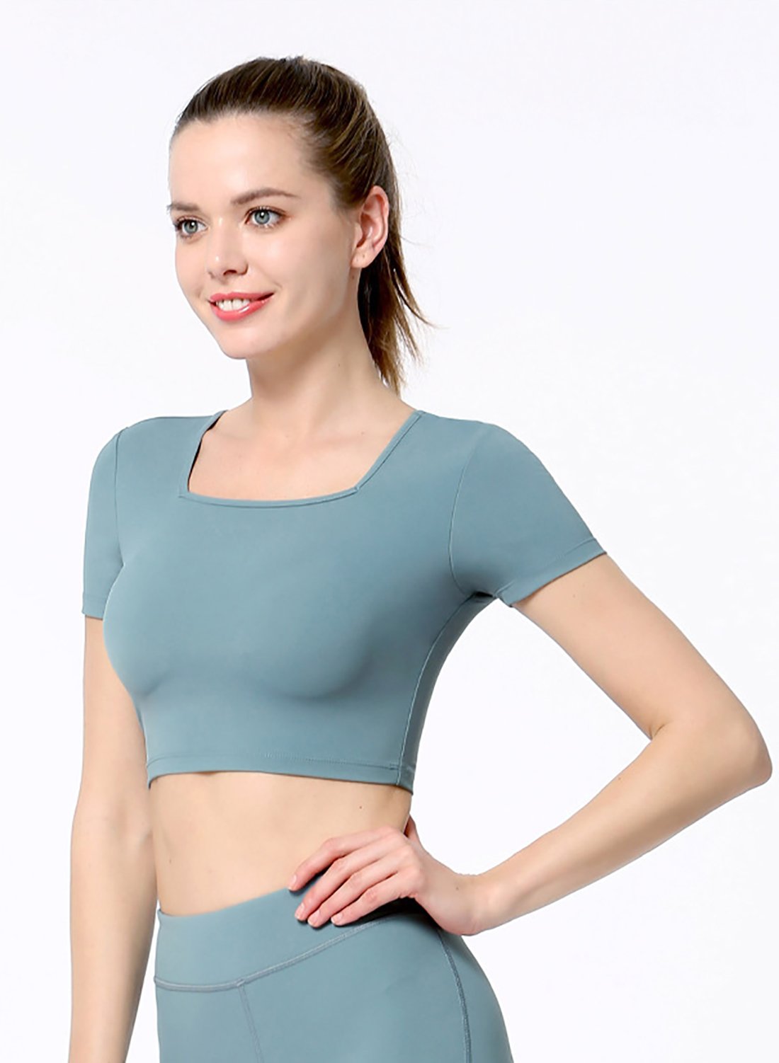 Solid Color Women Workouts Sports Top