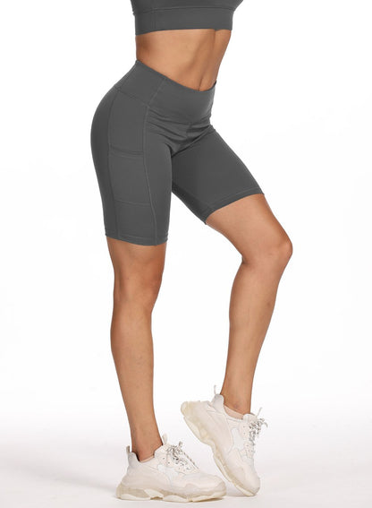 Women Solid Seamless Sports Shorts