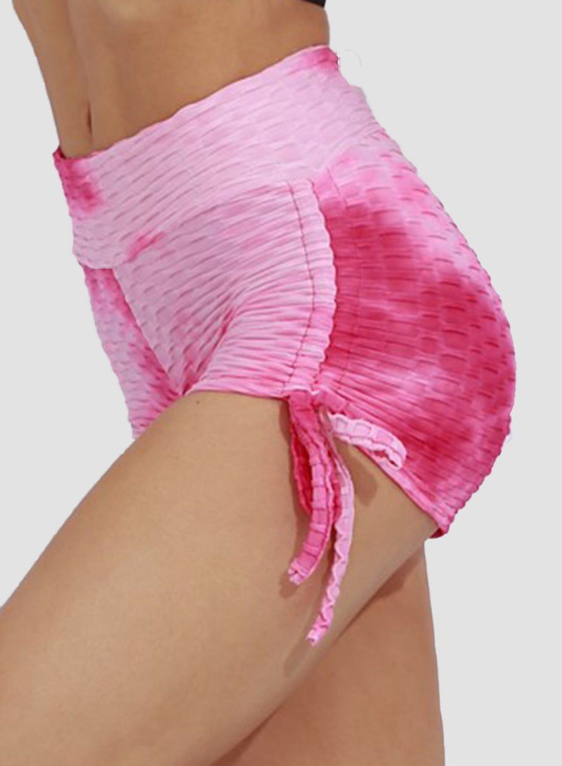 Textured Tie-dyed Push Up Shorts