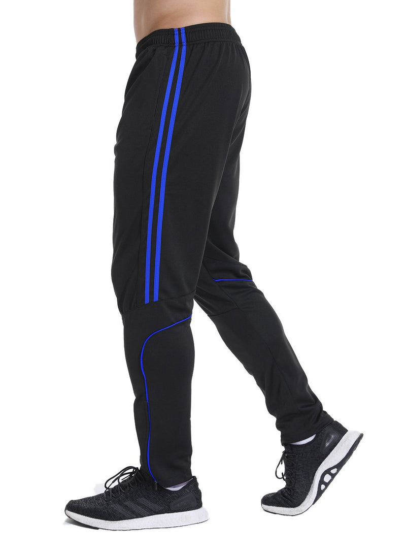 Men's Elastic Waistband Drawstring Yoga Pants with Side Stripes Sweatpants