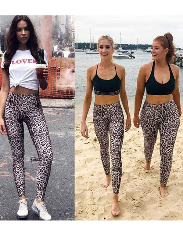 Leopard Print High Waist Women Yoga Pants