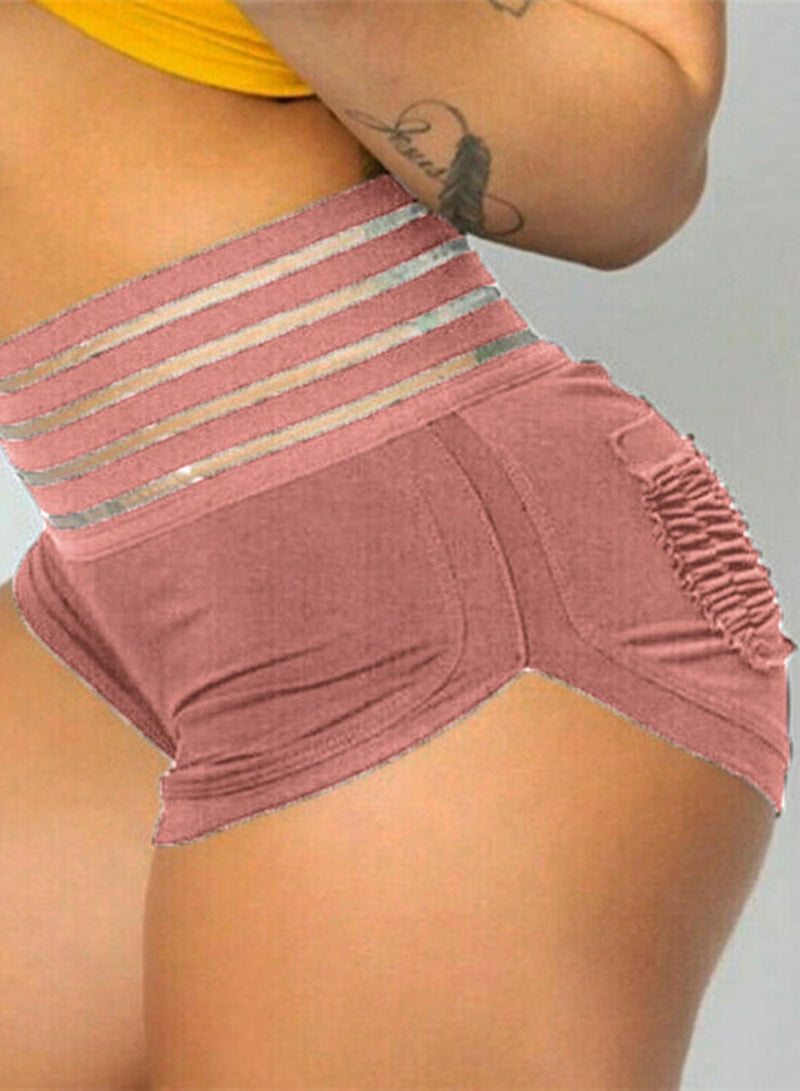Ruched Butt Lifting Special Elastic Waistband Shorts