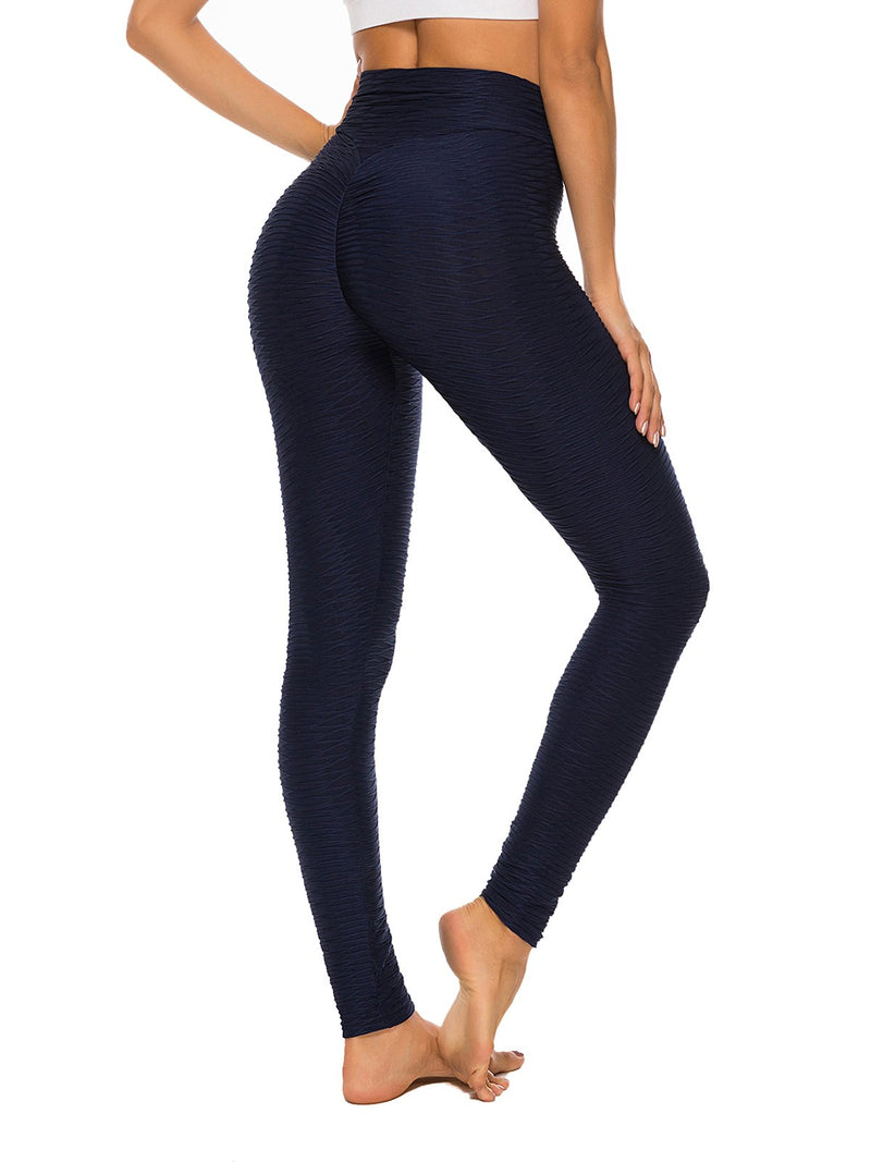 Textured Fitness Lifting Bodycon Leggings-JustFittoo