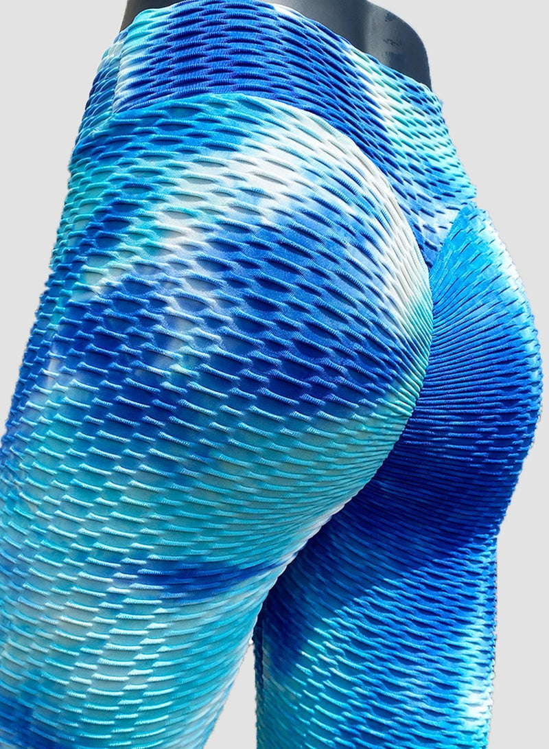 SEASUM Tie-dyed Textured Yoga Pants for Women