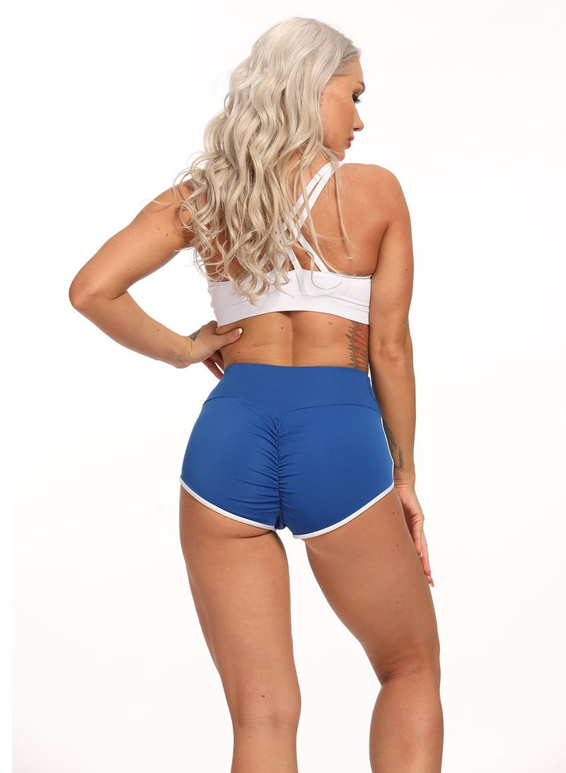 Solid Scrunched Women Sports Tight Shorts