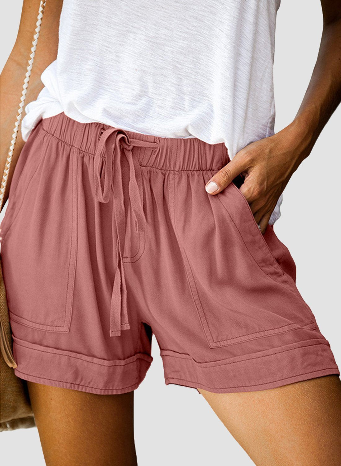 Elastic Waistband Loose Comfy Shorts