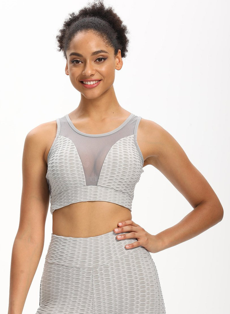 Sexy Mesh Split Jonit Women Fitness Sports Bra