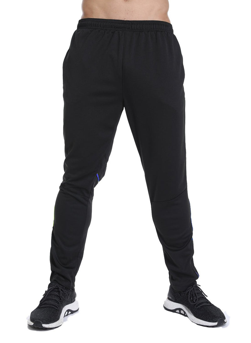 Men's Elastic Waistband Drawstring Yoga Pants with Side Stripes Sweatpants