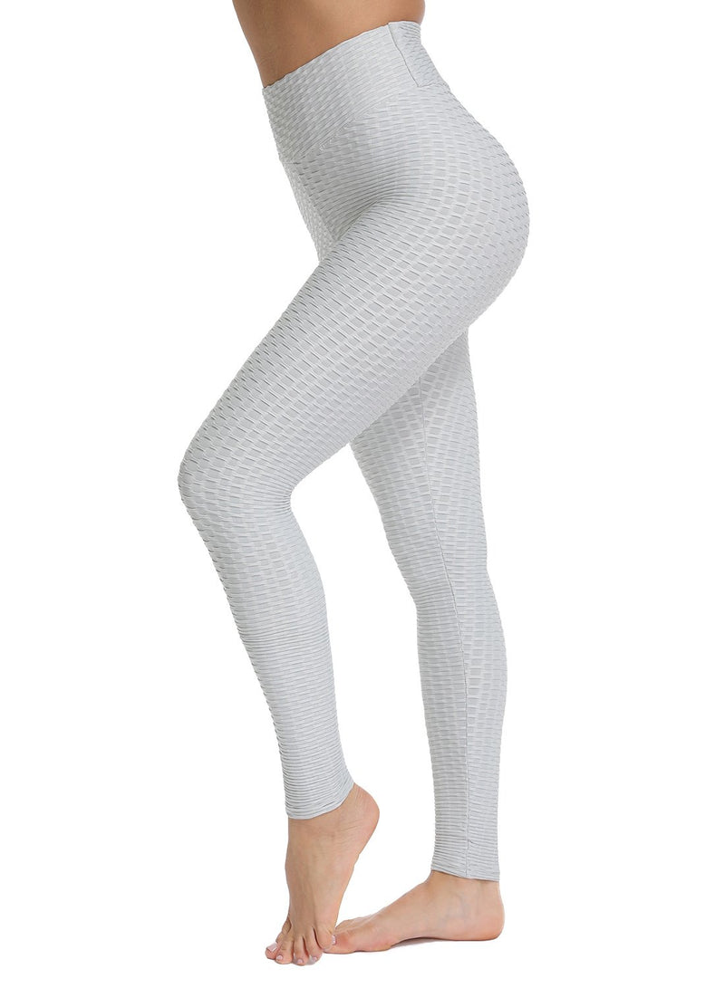 Textured Ruched Running Tummy Control Yoga Pants