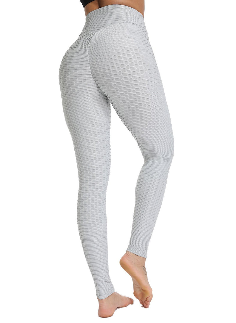 Textured Ruched Running Tummy Control Yoga Pants