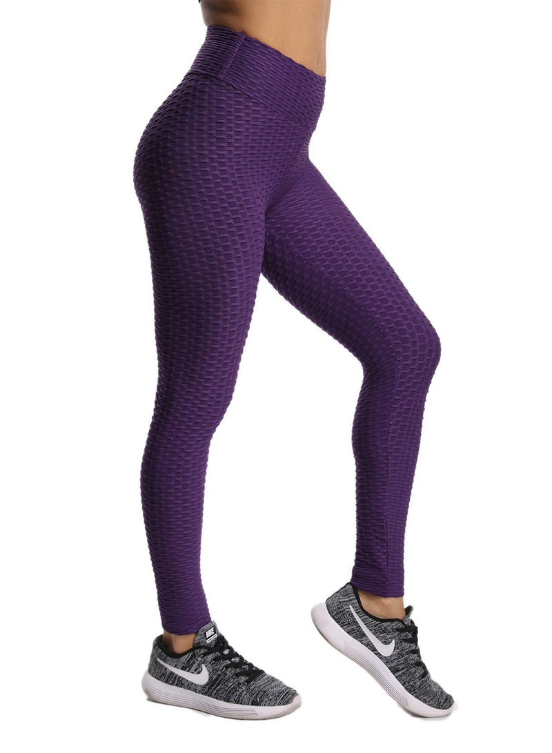 Textured Ruched Running Tummy Control Yoga Pants