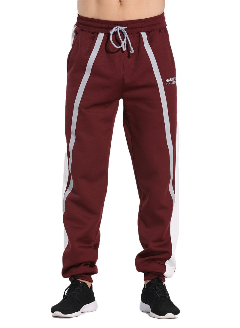 Men's Velvet Contrast Color Thermal Casual Pants