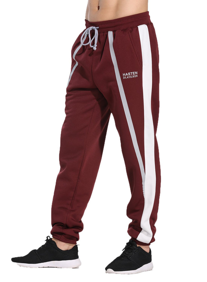 Men's Velvet Contrast Color Thermal Casual Pants