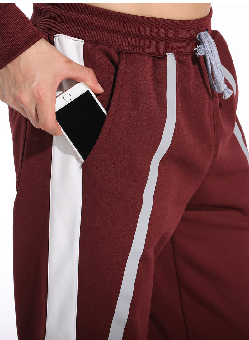 Men's Velvet Contrast Color Thermal Casual Pants