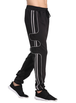 Men's Knitwear Stripes and Irregular Ribbon Casual Pants