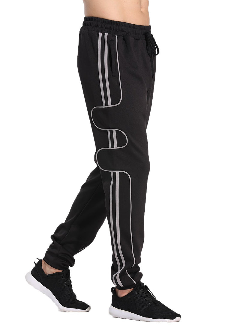 Men's Knitwear Stripes and Irregular Ribbon Casual Pants