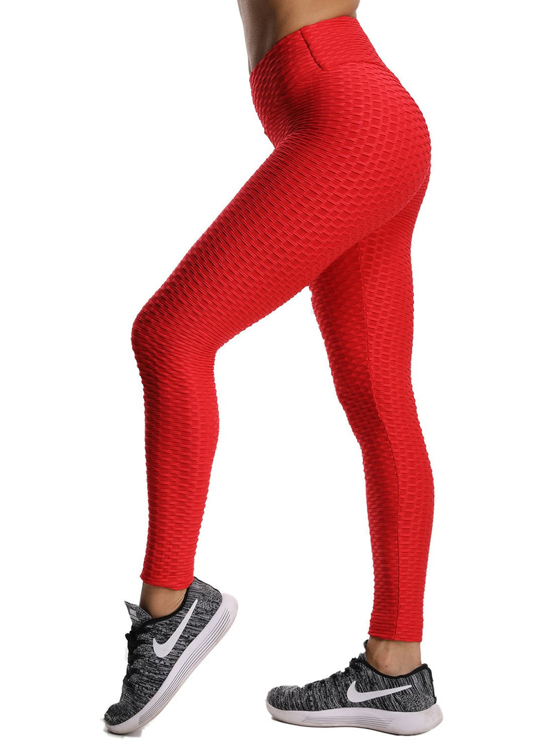 Textured Ruched Tummy Control Leggings