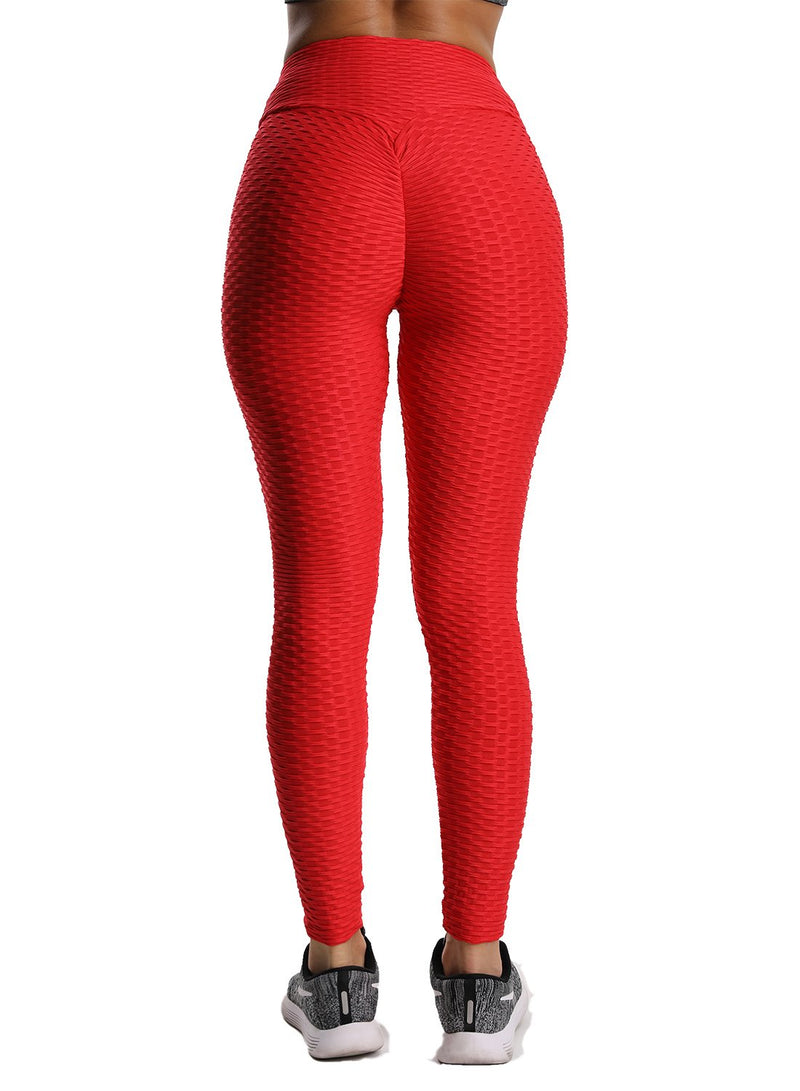 Textured Ruched Tummy Control Leggings