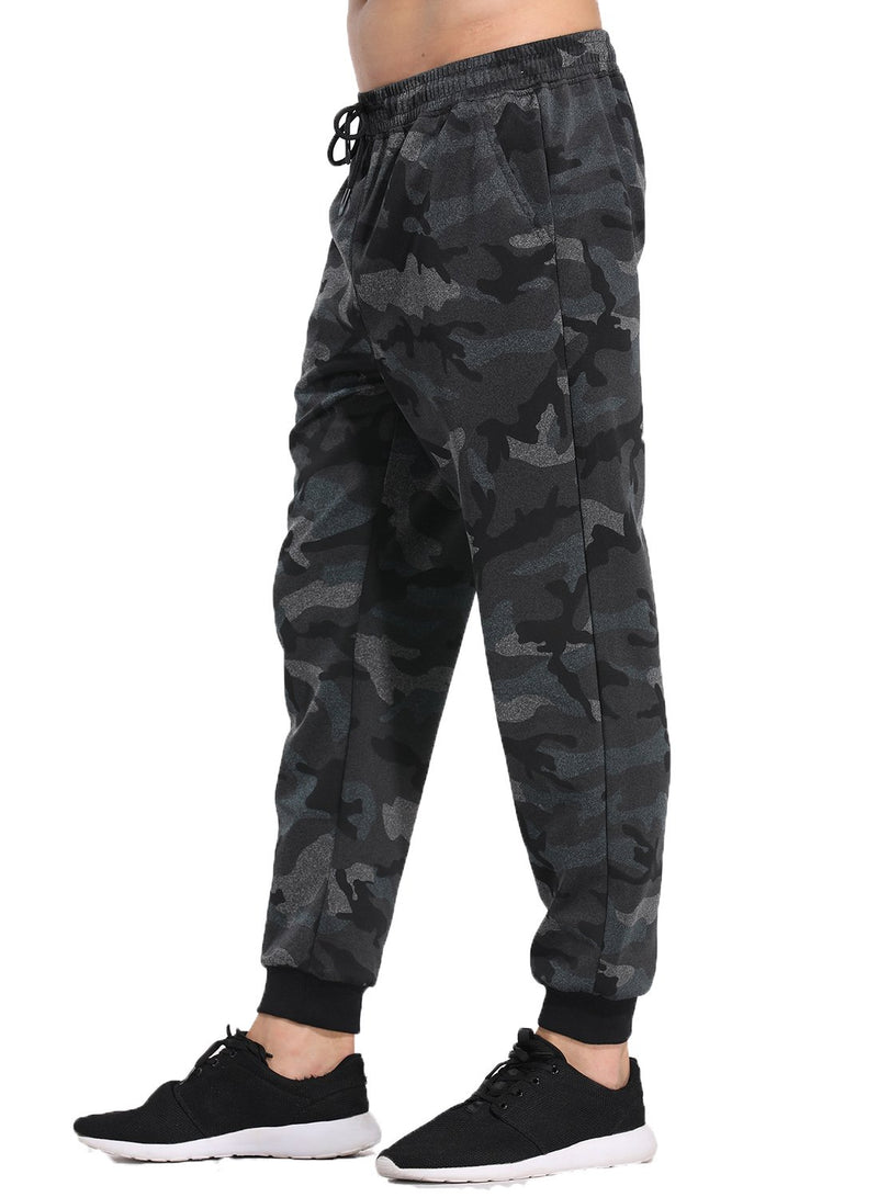 Men's Elastic Waistband Camouflage Stripes Casual Pants