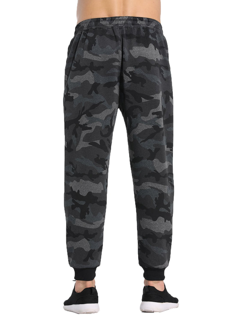 Men's Elastic Waistband Camouflage Stripes Casual Pants