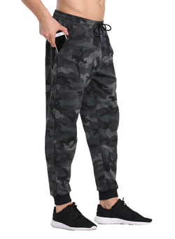 Men's Elastic Waistband Camouflage Stripes Casual Pants