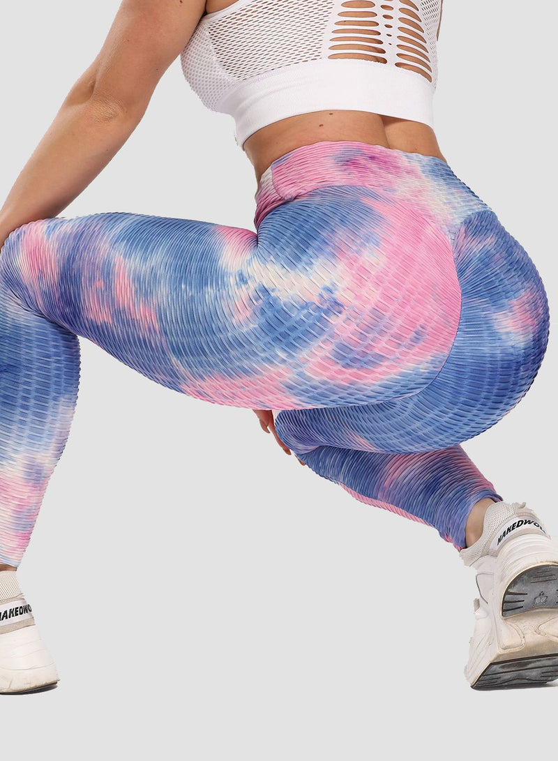 Women's Tie-dyed Textured Leggings-JustFittoo