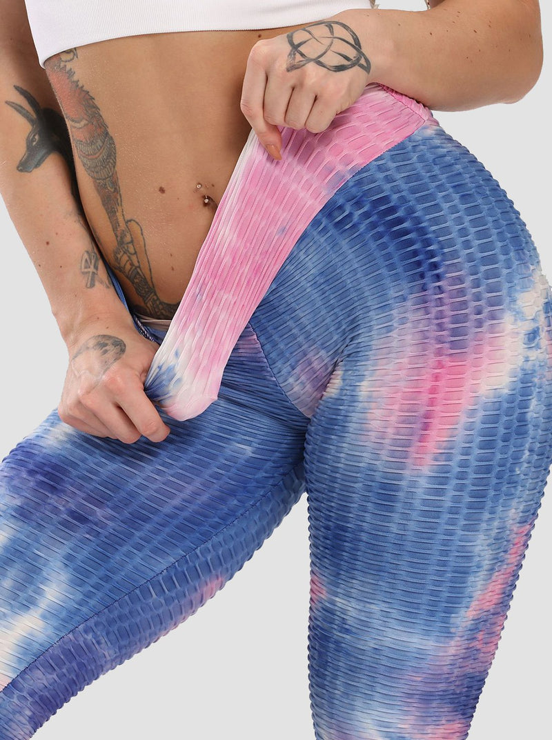 Women's Tie-dyed Textured Leggings-JustFittoo