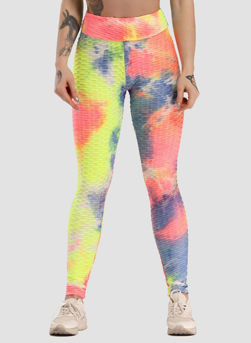 Women's Tie-dyed Textured Leggings-JustFittoo