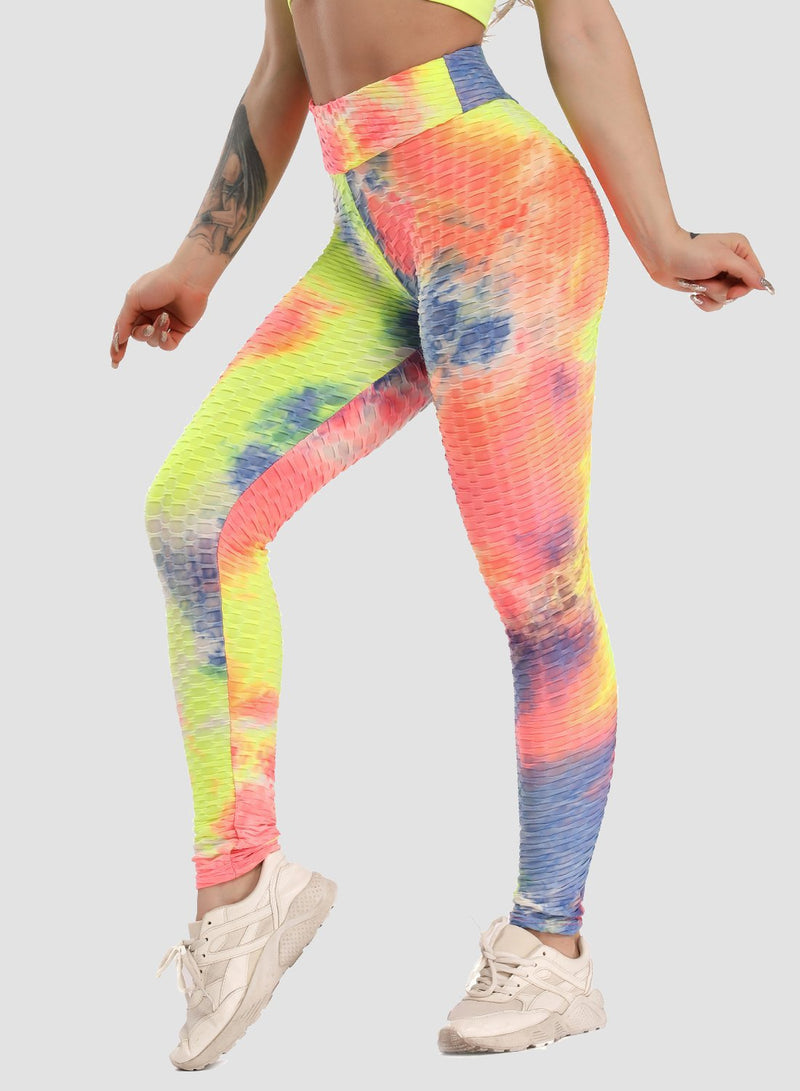 Women's Tie-dyed Textured Leggings-JustFittoo