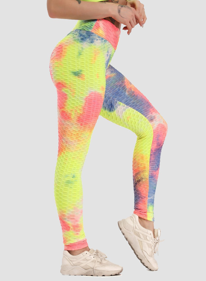 Women's Tie-dyed Textured Leggings-JustFittoo