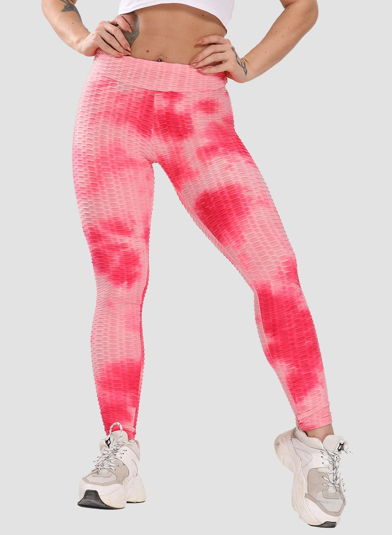 SEASUM Tie-dyed Textured Yoga Pants for Women