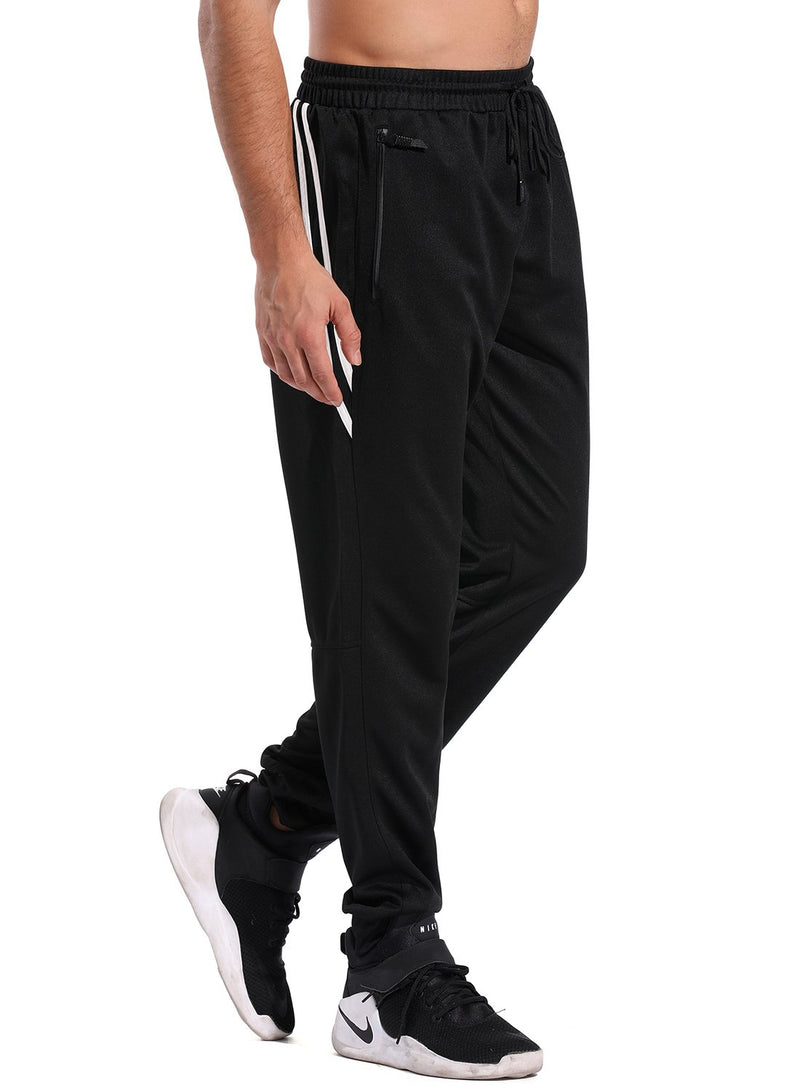 Elastic Waistband Drawstring Stripe Pockets Yoga Pants