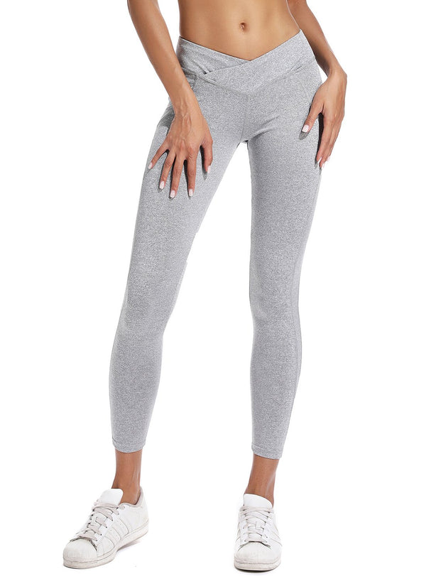 Women's Ruched High Waist Cross Waistband Leggings-JustFittoo