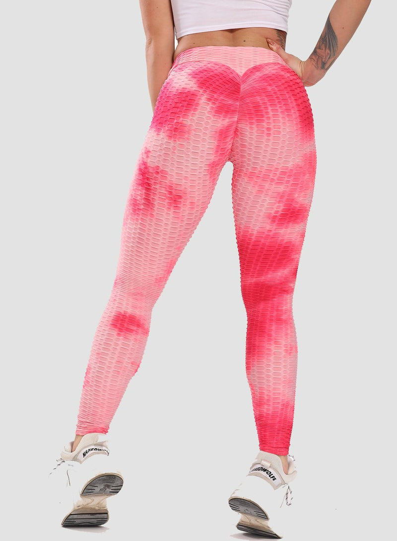 SEASUM Tie-dyed Textured Yoga Pants for Women