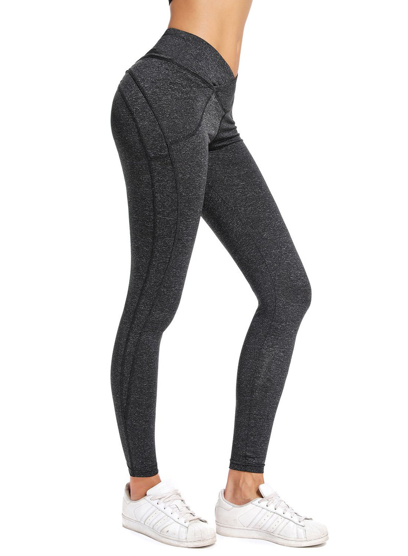 Women's Ruched High Waist Cross Waistband Leggings-JustFittoo