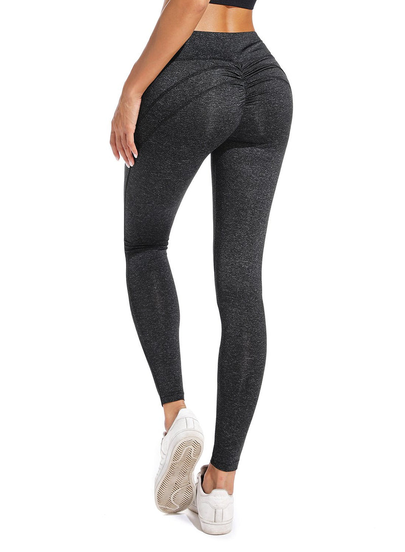 Women's Ruched High Waist Cross Waistband Leggings-JustFittoo