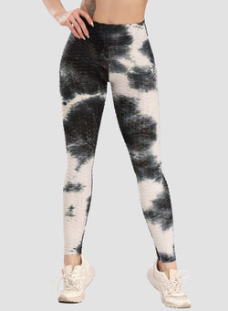 Women's Tie-dyed Textured Leggings-JustFittoo