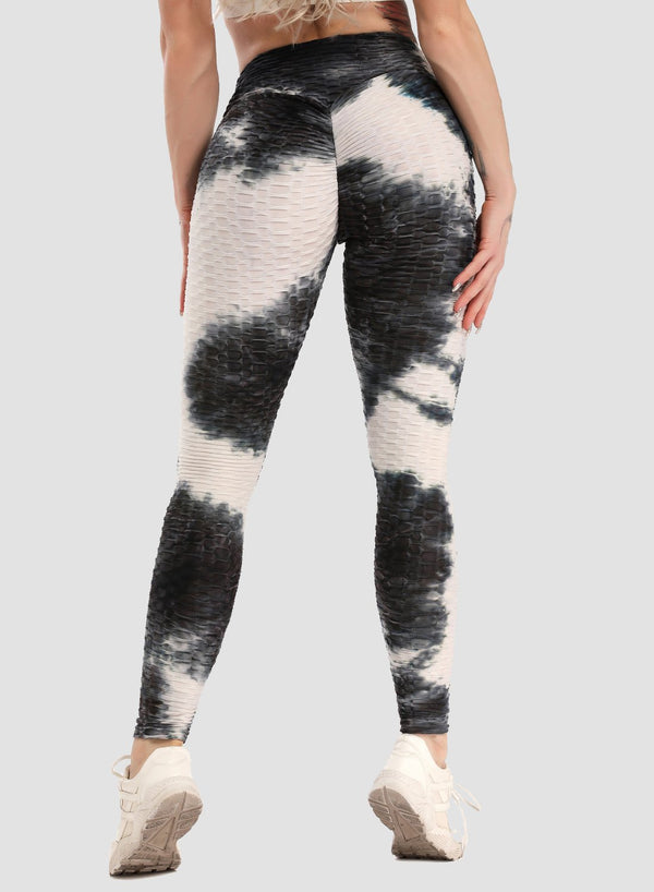 SEASUM Tie-dyed Textured Yoga Pants for Women