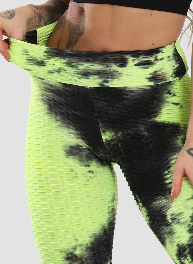 SEASUM Tie-dyed Textured Yoga Pants for Women