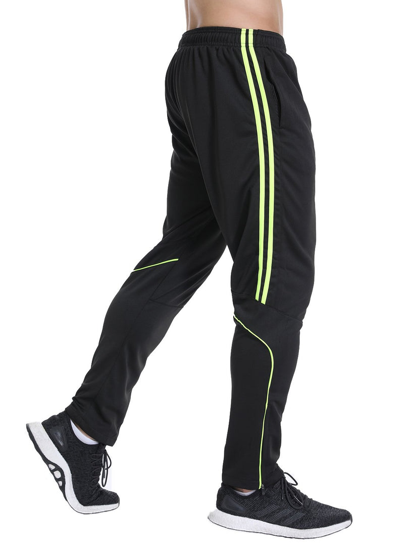 Men's Elastic Waistband Drawstring Yoga Pants with Side Stripes Sweatpants