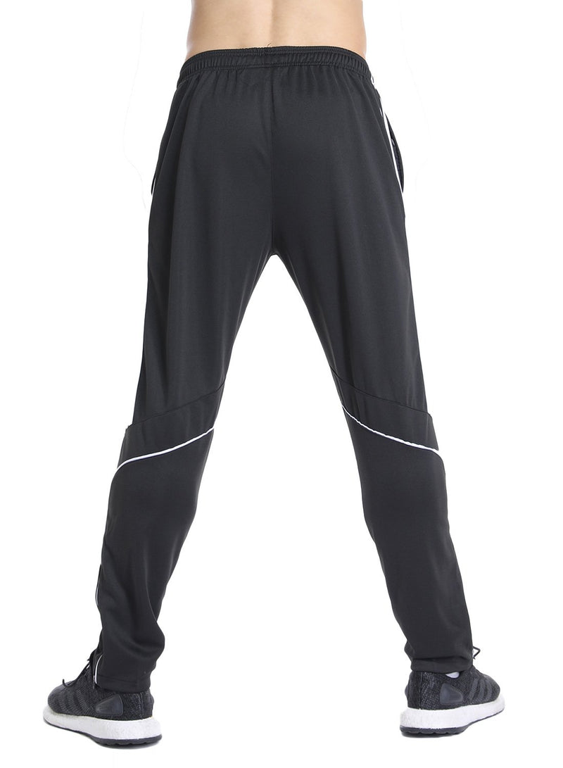 Men's Elastic Waistband Drawstring Yoga Pants with Side Stripes Sweatpants