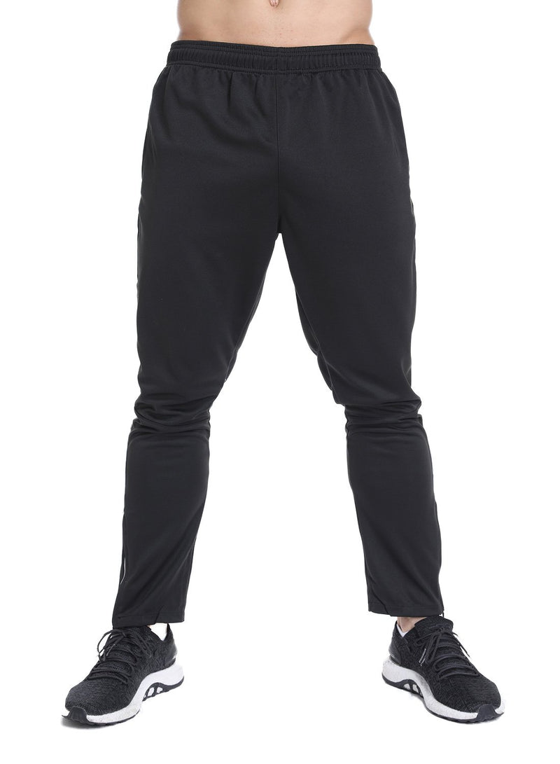 Men's Elastic Waistband Drawstring Yoga Pants with Side Stripes Sweatpants