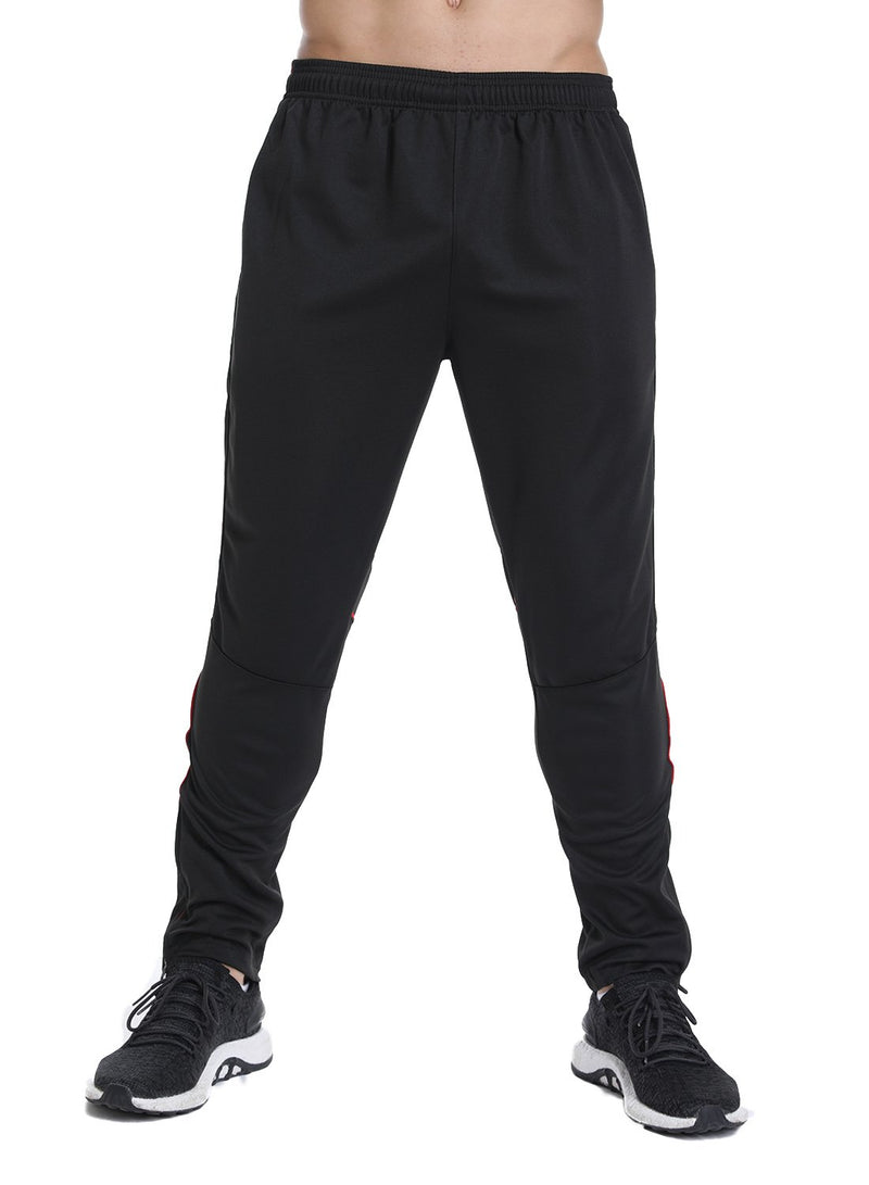 Men's Elastic Waistband Drawstring Yoga Pants with Side Stripes Sweatpants