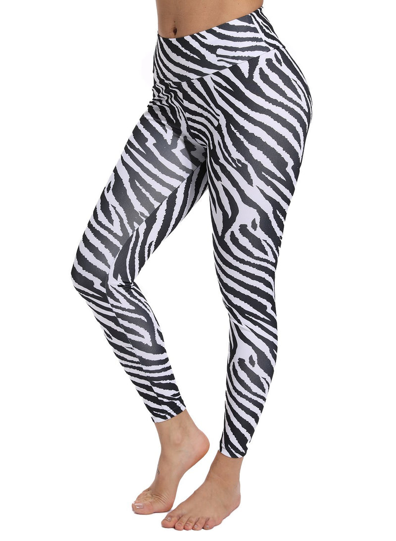 Zebra Print Training Workout Yoga Pants-JustFittoo